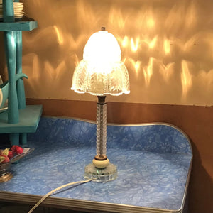 Vintage Pressed Glass Boudoir Lamp