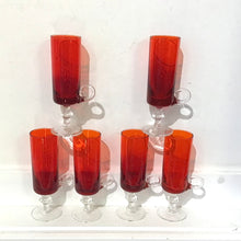 Load image into Gallery viewer, Set of 6 Vintage Liqueur Cocktail Glasses