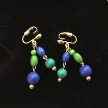 Load image into Gallery viewer, Vintage Clip On Dangle Ball Earrings