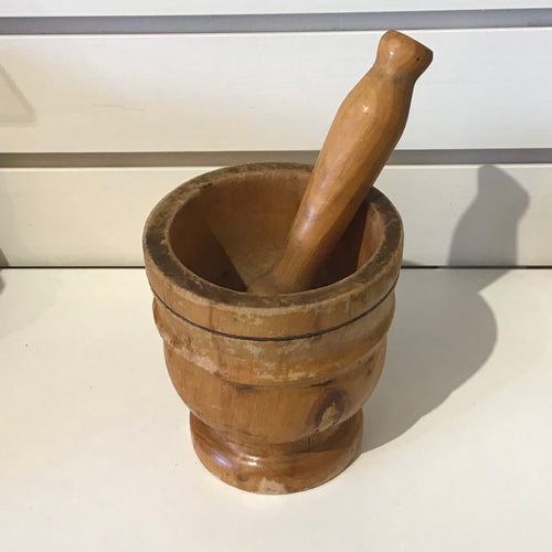 Wooden Mortar & Pestle