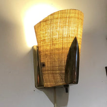 Load image into Gallery viewer, Brass and Fiberglass Wall Hung Light Fixture