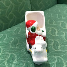 Load image into Gallery viewer, Vintage Ceramic Santa and His Sleigh Planter