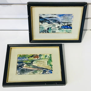 Framed Watercolours.