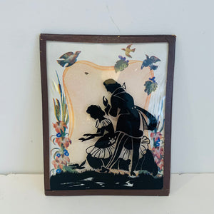 1920s Silhouette Reverse Paintings on Convex Glass