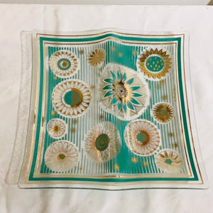 Vintage Fred Press Divided Glass Snack Tray