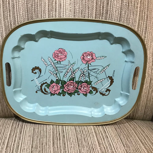 Vintage Granny Chic Metal Tray