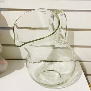 Clear Glass Tilted Pitcher