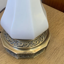 Load image into Gallery viewer, Vintage Milk Glass Lamp with Original Shade