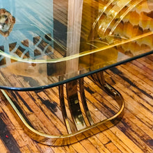 Load image into Gallery viewer, 1980s Brass &amp; Glass Coffee Table