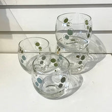 Load image into Gallery viewer, Vintage Federal Glass Green &amp; Gold Dots Cocktail Glasses