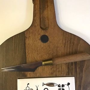 Vintage Cheese Board with Knife