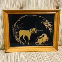 Load image into Gallery viewer, 1970s Unicorn &amp; Gryphon Painted Glass Art