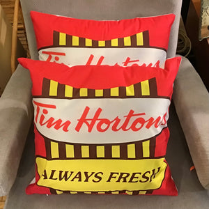 Tim Hortons Theme Throw Pillows