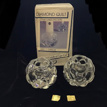 Load image into Gallery viewer, Diamond Quilt Candleholder Pair