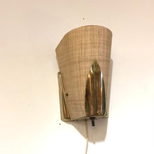 Load image into Gallery viewer, Brass and Fiberglass Wall Hung Light Fixture