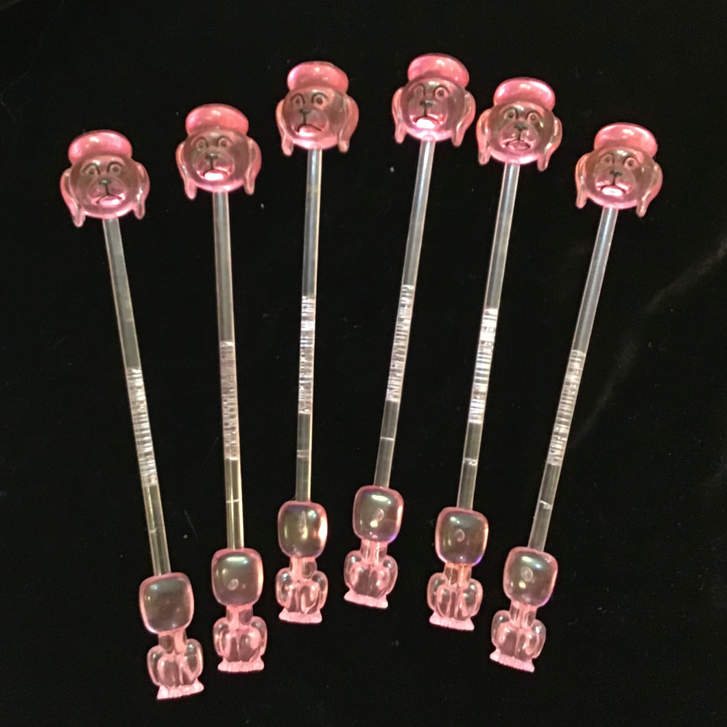 Pink Poodle Swizzle Sticks