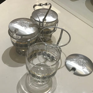 Vintage Condiment Set with Caddy