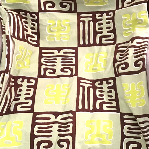 Vintage Tiki Themed Barkcloth