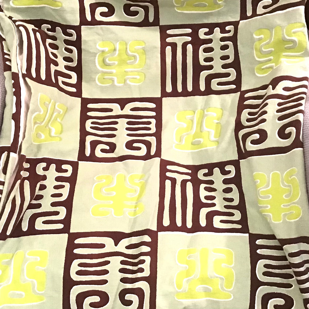 Vintage Tiki Themed Barkcloth