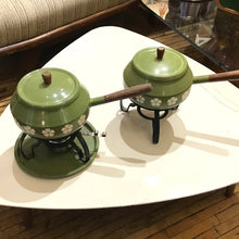 Load image into Gallery viewer, 1960s Green Fondue Pots