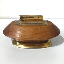 Load image into Gallery viewer, Vintage Brass &amp; Wood Table Lighter