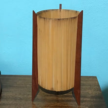 Load image into Gallery viewer, Teak Finned Table Lamp