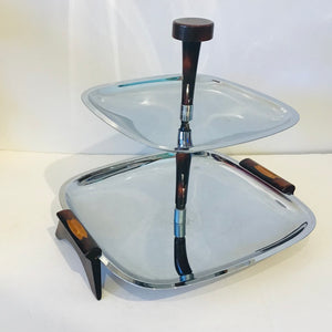 Vintage Glo-Hill 2 Tiered Serving Tray