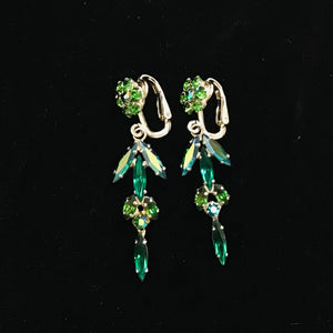 Vintage Rhinestone Clip On Earrings