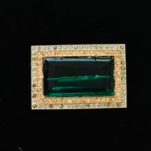 Load image into Gallery viewer, Vintage Art Deco Faux Emerald Brooch