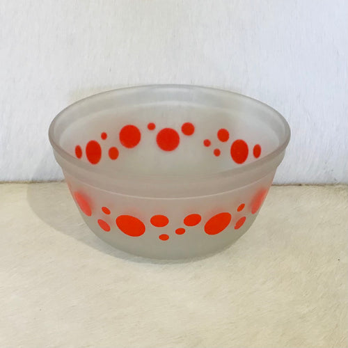 Vintage Anchor Hocking Frosted Polka Dot Bowl