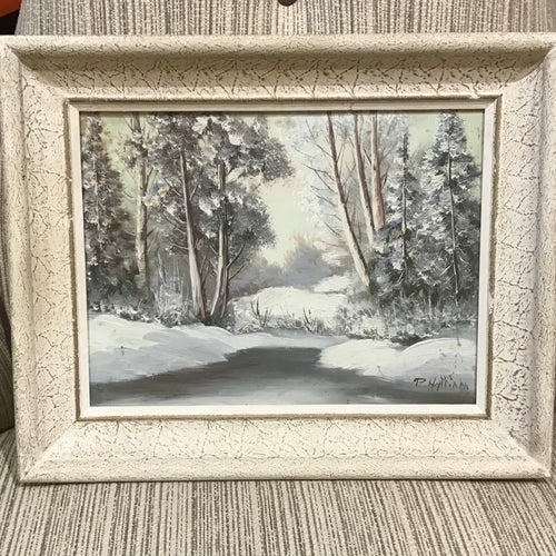 Vintage Winter Scene Painting