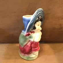 Load image into Gallery viewer, Vintage Royal Copley Farm Girl Vase with 1960s Fake Flowers
