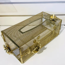 Load image into Gallery viewer, Brass Mesh Tissue Box Cover