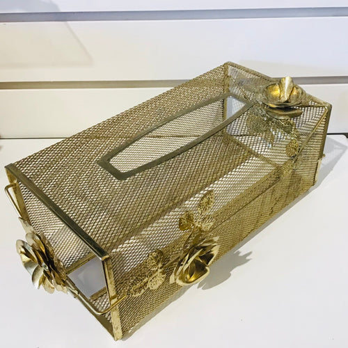 Brass Mesh Tissue Box Cover