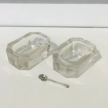 Load image into Gallery viewer, Heavy Glass Salt Cellars &amp; Single Spoon