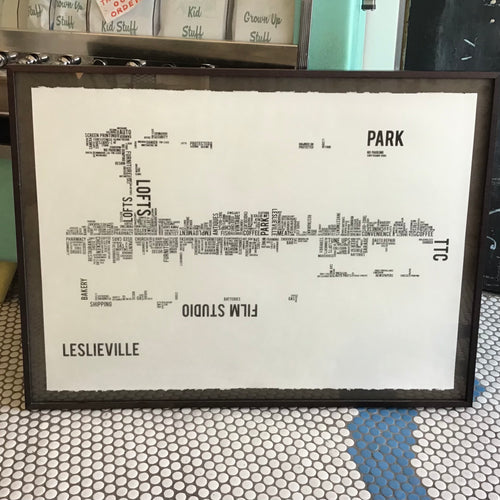 Framed Pop Art Leslieville Map