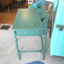 Load image into Gallery viewer, Painted Wicker &amp; Wood Desk
