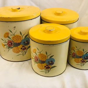 Vintage Metal Canister Set