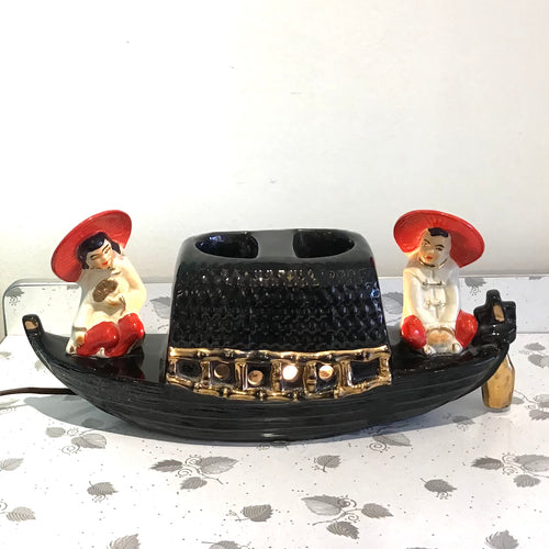 Vintage Chinese Boat TV Lamp