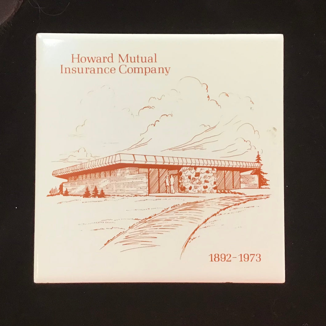1970s Howard Mutual Insurance Company Tile Trivet