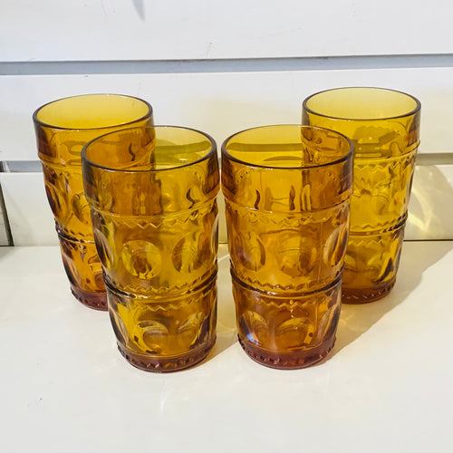 Vintage Indiana Glass Amber Glass Tumblers