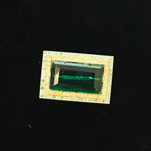 Load image into Gallery viewer, Vintage Art Deco Faux Emerald Brooch