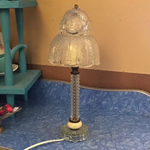 Load image into Gallery viewer, Vintage Pressed Glass Boudoir Lamp