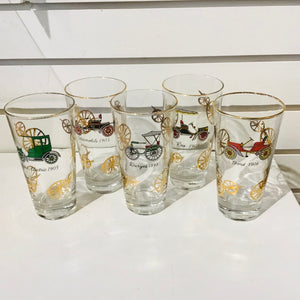 Antique Automobile Cocktail Glasses