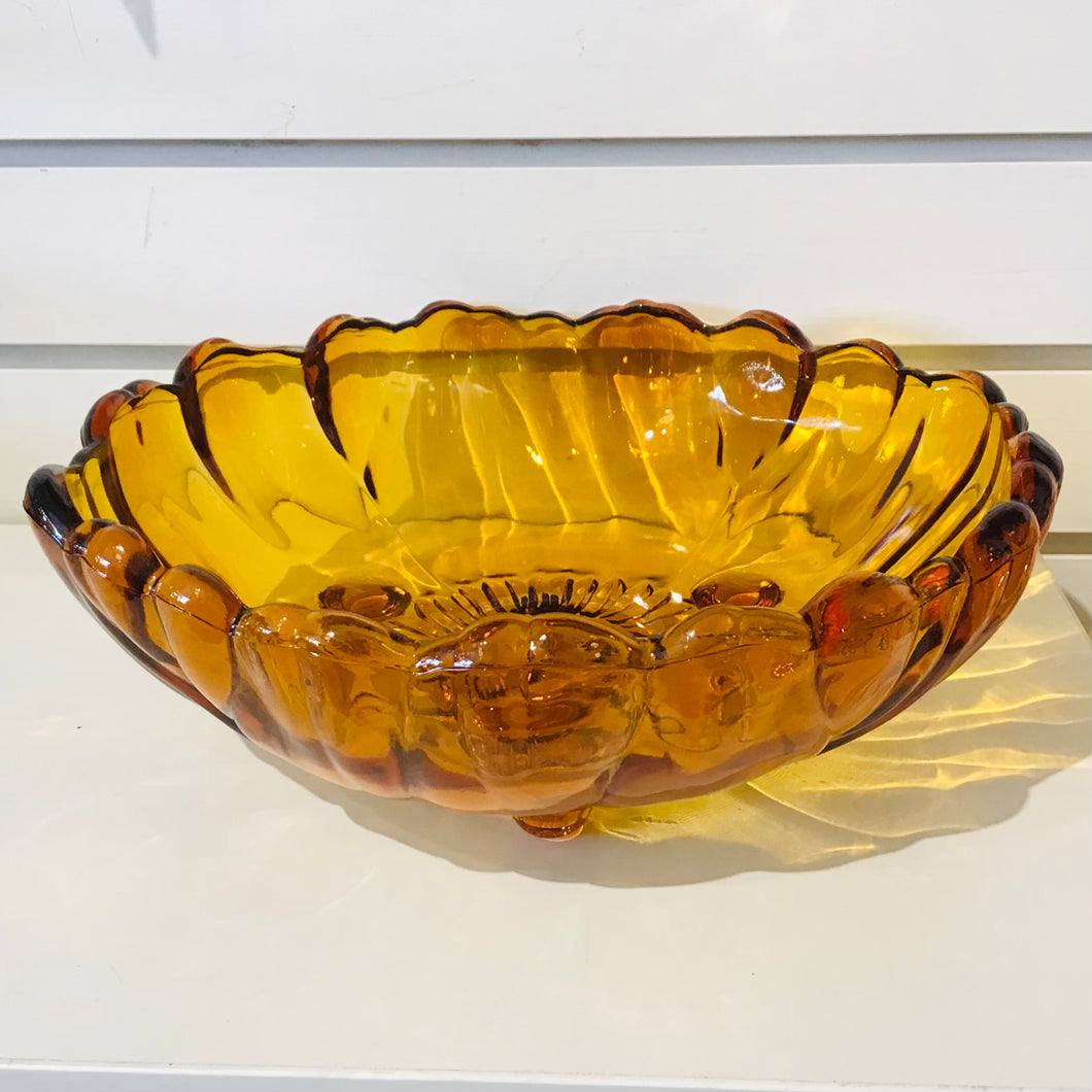 Vintage Amber Glass Bowl