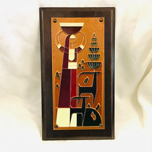 Cubist Figure Hammered Copper Panel