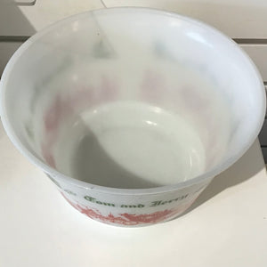 Vintage Tom & Jerry Milk Glass Punch Bowl