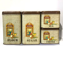 Load image into Gallery viewer, 1970s Tin Lithograph Canister Set