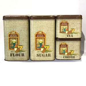 1970s Tin Lithograph Canister Set