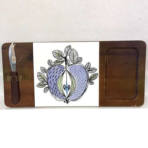 Vintage Cheese Board with Knife